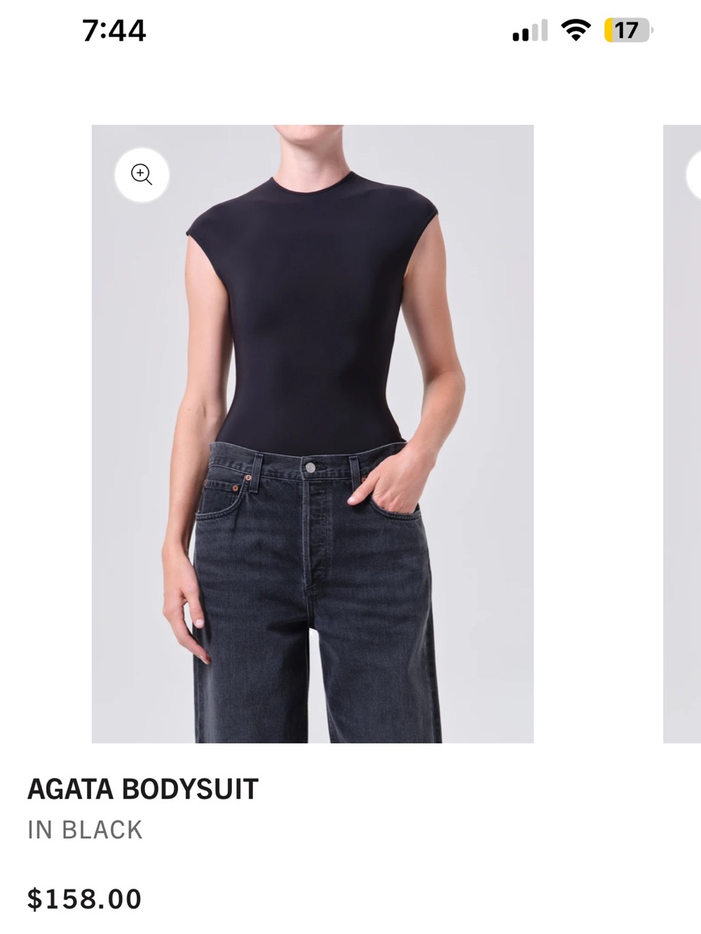 Agolde Agata Bodysuit in Black